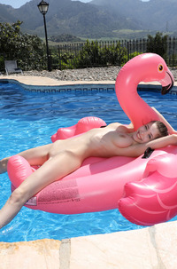 Sexy Mila Azul Relaxing On Flamingo